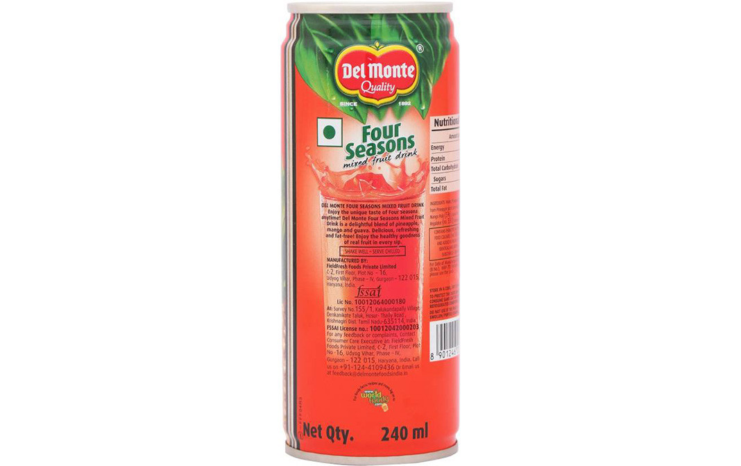 Del Monte Four Seasons Mixed Fruit Drink   Tin  240 millilitre